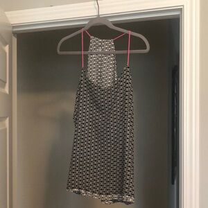 Express Barcelona reversible Black and White Top with Pink Accents